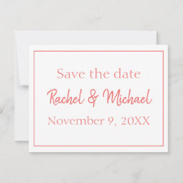 Mooie koraal en wit sparen de Datum Save The Date