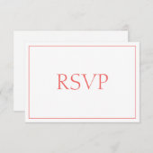 Mooie Koraal en Witte Reactie RSVP (Voorkant / Achterkant)