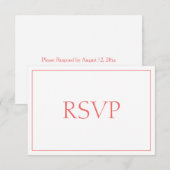 Mooie Koraal en Witte Reactie RSVP Kaartje (Voorkant / Achterkant)