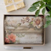 Mooie koraalbloemen  stijl muziekblad tissuepapier (Geschenk)