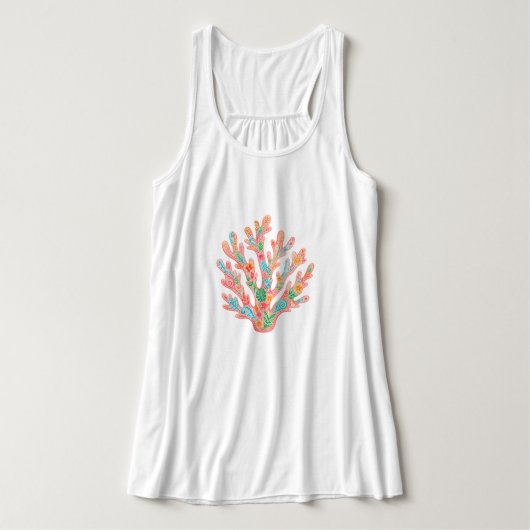 Mooie Koraalrif Dames Beach T-Shirt (Design voorkant)