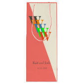 Mooie Koralen Script Elegant Wijn Cadeau Cadeautas (Achterkant)