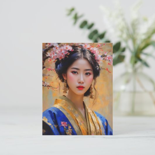 Mooie Koreaanse Lady Prinses Briefkaart (Staand voorkant)