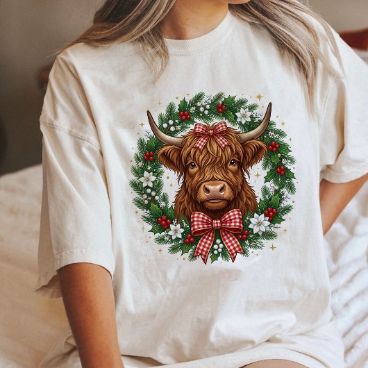 Mooie Korthals Koe Kerst Krans Tri-Blend Shirt