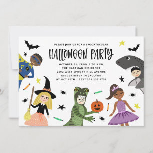 Mooie Kostuums Moderne Halloween Uitnodiging