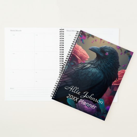 Mooie kraai en Rozen gepersonaliseerd Planner (Display)