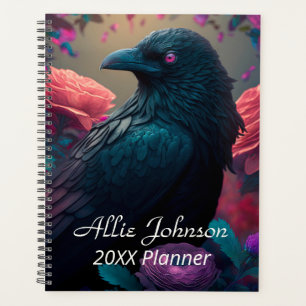 Mooie kraai en Rozen gepersonaliseerd Planner