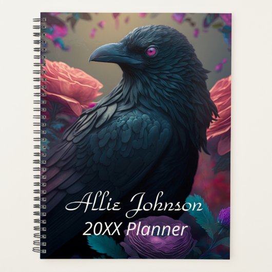 Mooie kraai en Rozen gepersonaliseerd Planner (Voorkant)