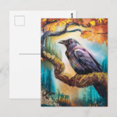 Mooie kraai op een boomtak briefkaart (Voorkant / Achterkant)