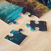 Mooie kraai op een boomtak legpuzzel (Zijkant)