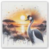 Mooie kraan bij de zonsondergang in het Afrikaanse Sticker (Voorkant)