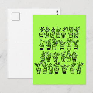 Mooie krabbelplanten in potten  briefkaart