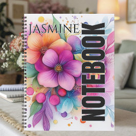 Mooie Krachtige Fel Waterverf Bloemen Notitieboek