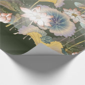Mooie kranen Lily Pads Wrapping Paper Cadeaupapier (Hoek)