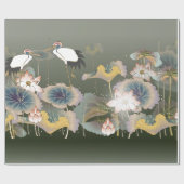 Mooie kranen Lily Pads Wrapping Paper Cadeaupapier (Vlak)