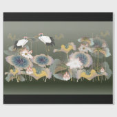 Mooie kranen Lily Pads Wrapping Paper Cadeaupapier (Vlak)