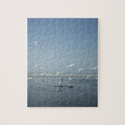 Mooie kranen vliegen over het ballet van Water Nat Legpuzzel (Verticaal)