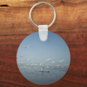 Mooie kranen vliegen over het ballet van Water Nat Sleutelhanger (Voorkant)