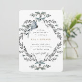 Mooie Krans Calligrafie bruiloft Kaart (Staand voorkant)