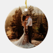 Mooie krans Eerste kerst als meneer en mevrouw fot Keramisch Ornament (Achterkant)