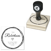 Mooie krans en scriptadres rubberstempel (Gestempeld)