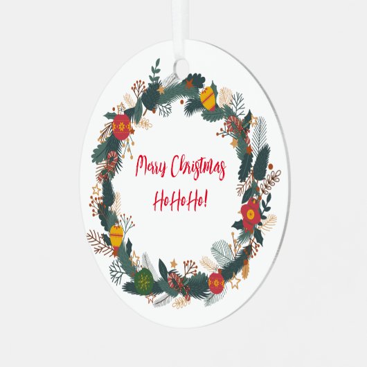 mooie krans kerstversiering metalen ornament (Voorkant links)