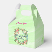 Mooie krans roze romantische bruiloft bedankdoosjes (Voorkant Zijde)