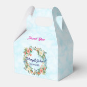 Mooie krans roze romantische bruiloft bedankdoosjes (Voorkant Zijde)