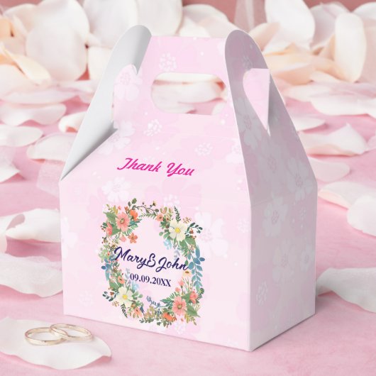 Mooie krans roze romantische bruiloft bedankdoosjes (Huwelijk)