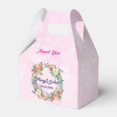 Mooie krans roze romantische bruiloft bedankdoosjes (Voorkant Zijde)