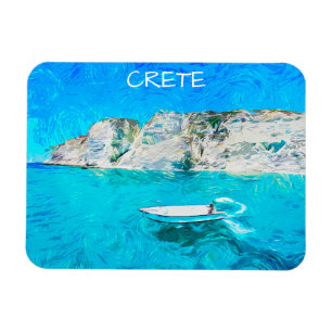 Mooie Kreta Griekenland Oceaan Aquarelschilderij Magneet