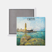 Mooie Kreta Griekenland olieverf Magneet (Voorkant / Achterkant)
