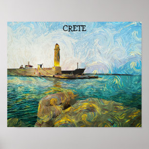 Mooie Kreta Griekenland olieverf Poster
