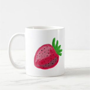 Mooie Krijt Textuur Rode Aardbei Fruit Koffiemok
