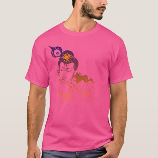 Mooie Krishna Spelen Fluit Tshirt Eff (Voorkant)