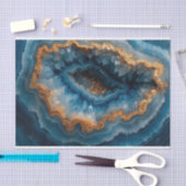 Mooie kristal geode agaat in blauwe crème en gaan tissuepapier (Craft)