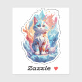 Mooie Kristallen Fantasie Kat Ontwerp Sticker (Vel)