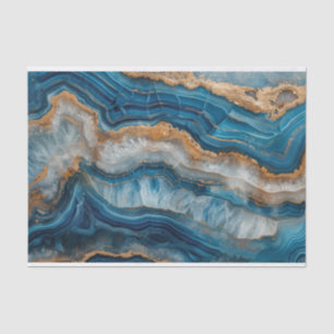 Mooie kristallen geode agaat in blauw en goud tissuepapier