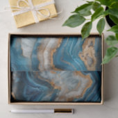 Mooie kristallen geode agaat in blauw en goud tissuepapier (Geschenk)