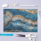 Mooie kristallen geode agaat in blauw en goud tissuepapier (Craft)