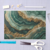 Mooie kristallen geode agaat in groen en goud tissuepapier (Craft)