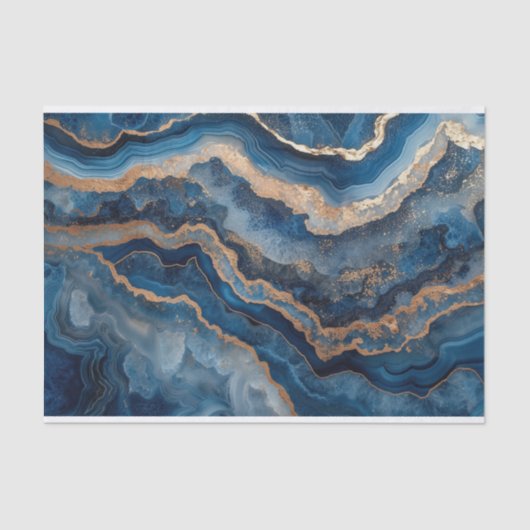 Mooie kristallen geode agaat in tinten blauw tissuepapier (Voorkant)