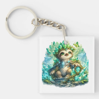 Mooie Kristallen Luiaard Dames T-Shirt | Kawaii Fa Sleutelhanger