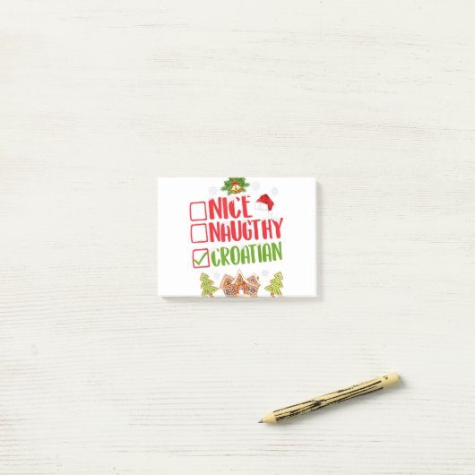 Mooie kroatische kerstmannen mannen vrouwen x-mas. post-it® notes (Op bureau)