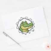 Mooie Krokodil Gescheurd Papier Sticker (Envelop)
