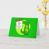 Mooie krokodil Grappige cartoon met harten Kaart (Gele Bloem)
