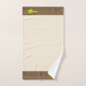 Mooie krokodil op beige en bruin bad handdoek (Handdoek)