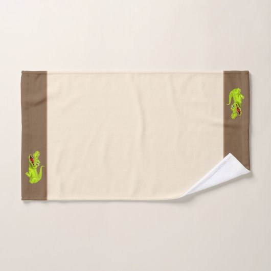 Mooie krokodil op beige en bruin bad handdoek (Handdoek)