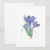 Mooie krokusbloem feestdagenkaart (Voorkant / Achterkant)