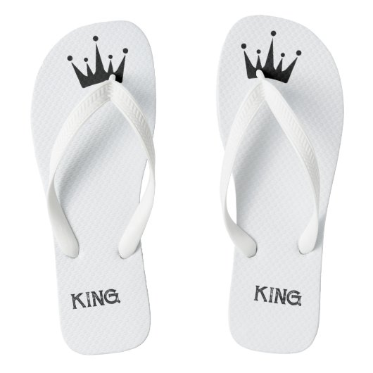 Mooie kroon met King Printed Text-Sandals van Mann Teenslippers (Voetbed)